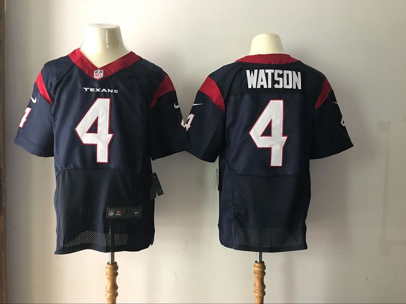 Men NFL Houston Texans #4 Watson Blue Elite 2017 Nike Jerseys